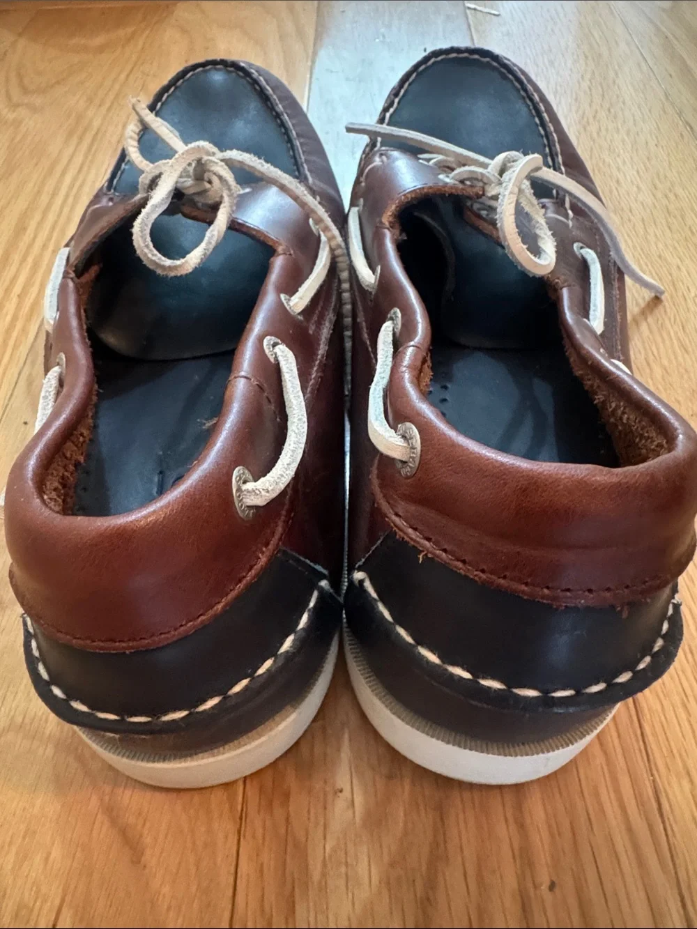 Sebago Docksides Men’s Leather Boat Shoes Size 11 Blue and Brown